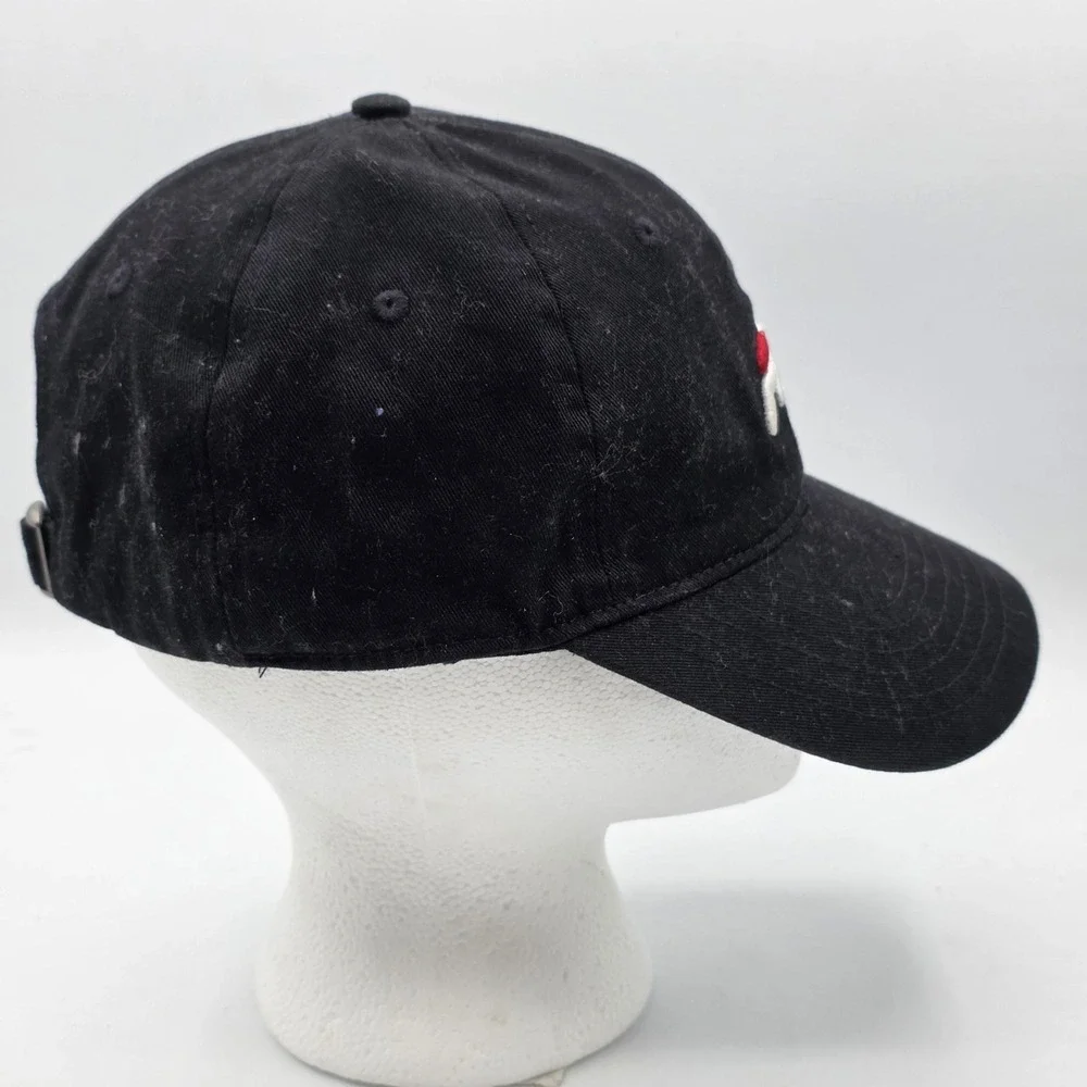 Fila Hat‎ Cap Strap Back Black Cotton Embroidered Logo Mens One Size Casual Hat